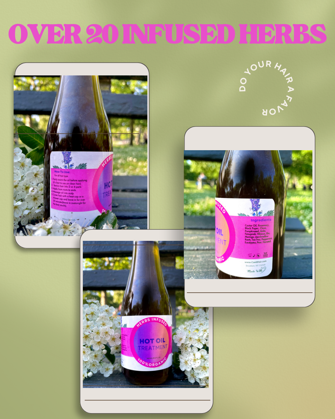 HOT OIL TREATMENT-Organic Herbs Infused