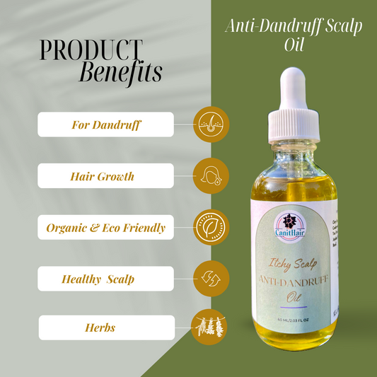 ANTI-DANDRUFF SCALP OIL FOR ITCHY, DRY AND FLAKY SCALP.