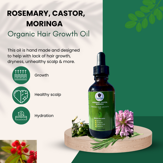 Moringa, Castor, Rosemary Hair Oil